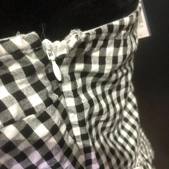 Crown & Ivy one shoulder top – peplum waist black & white gingham prime- size 14 - Picture 4 of 8